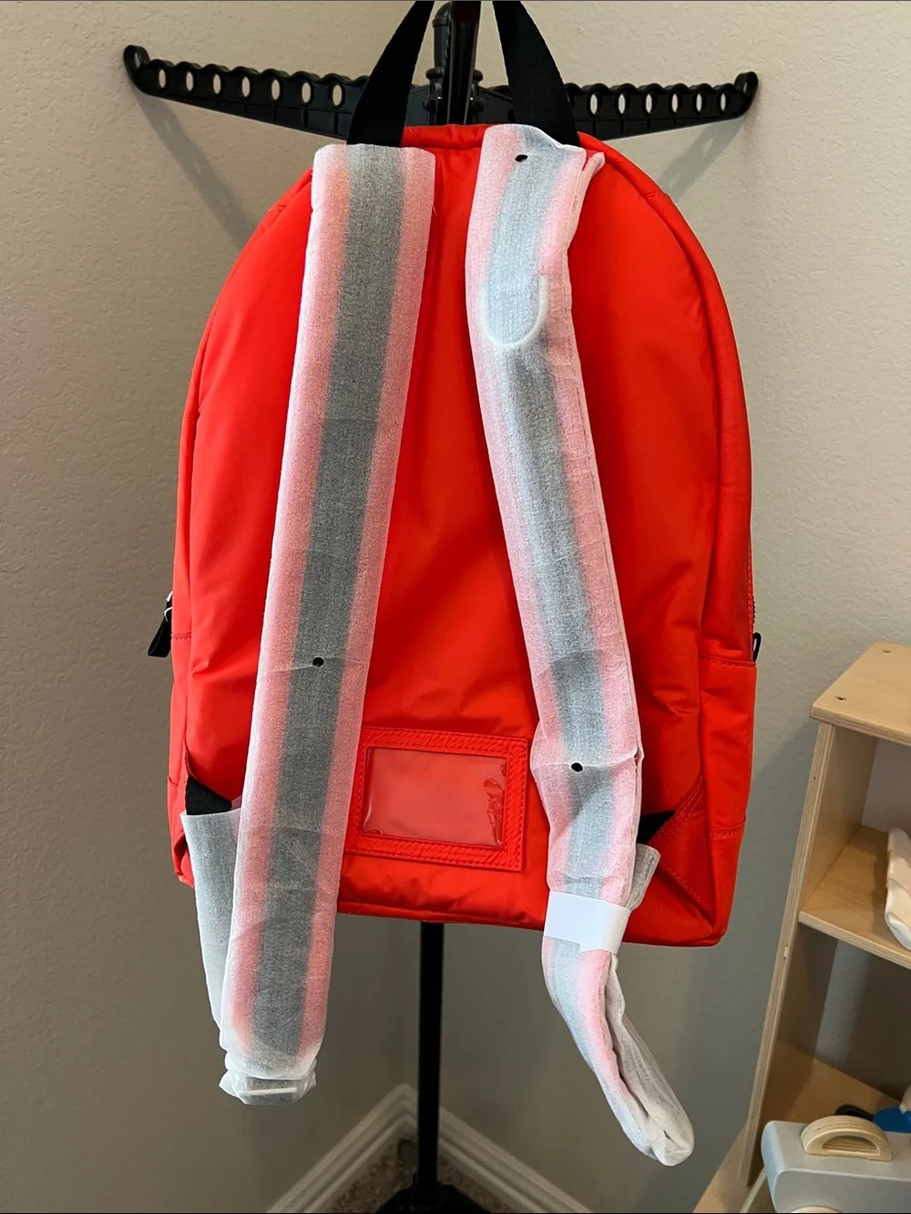 Women's Red Nylon Backpack